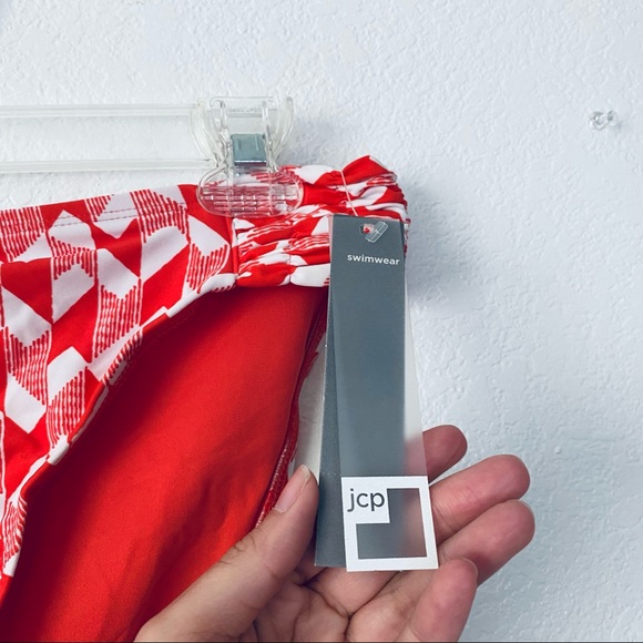 JCPenney NWT Geometric Boho Swim Ruched Side Bikini Bottom Large - Picture 5 of 6